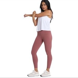 Vuori Womens Studio Pocket Leggings Pink Maroon Size Medium